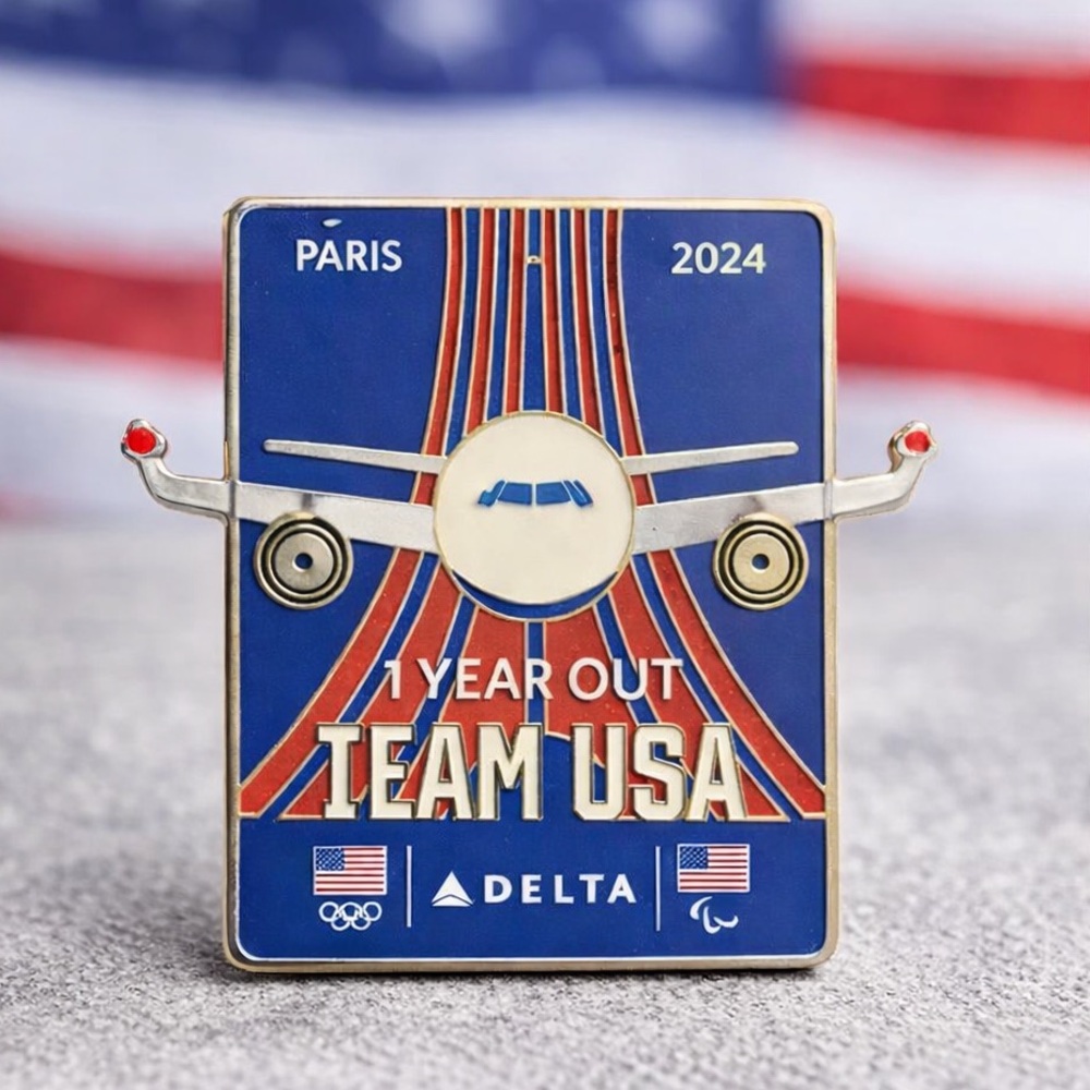 Delta Air Lines Paris Olympics Blue Team USA 2024 Airplane Livery Lapel Pin